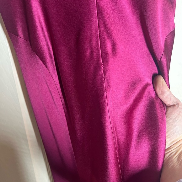 Carmen Marc Valvo VTG Bergdorf Goodman Magenta Satin Cocktail Slip Dress Sz 6 - Picture 4 of 10